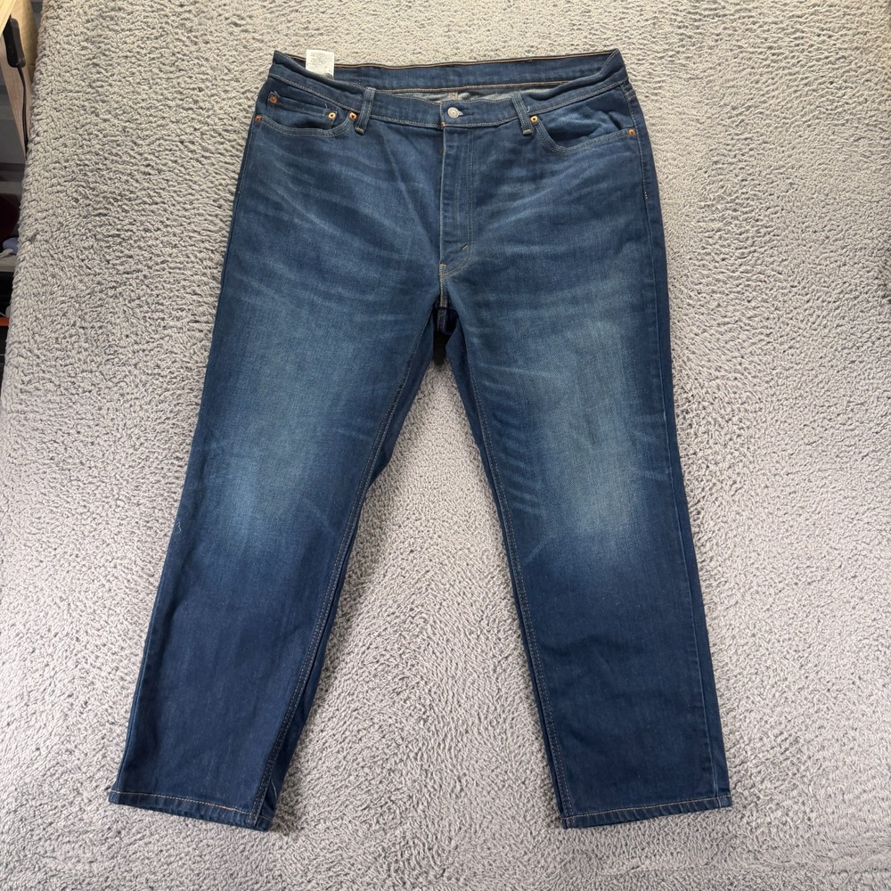 Levi's 541 Jeans Mens 42x30 Blue Cotton Denim Straight Faded Workwear Stretch